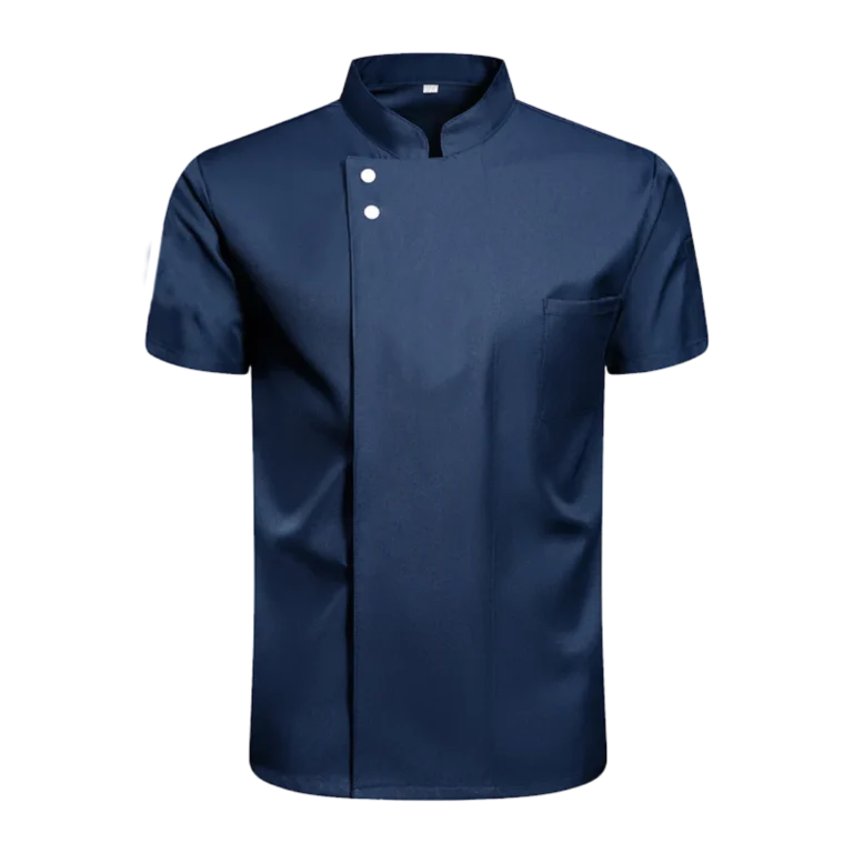 Custom-made dark blue chef uniform manufactured by CY Uniform in Malaysia