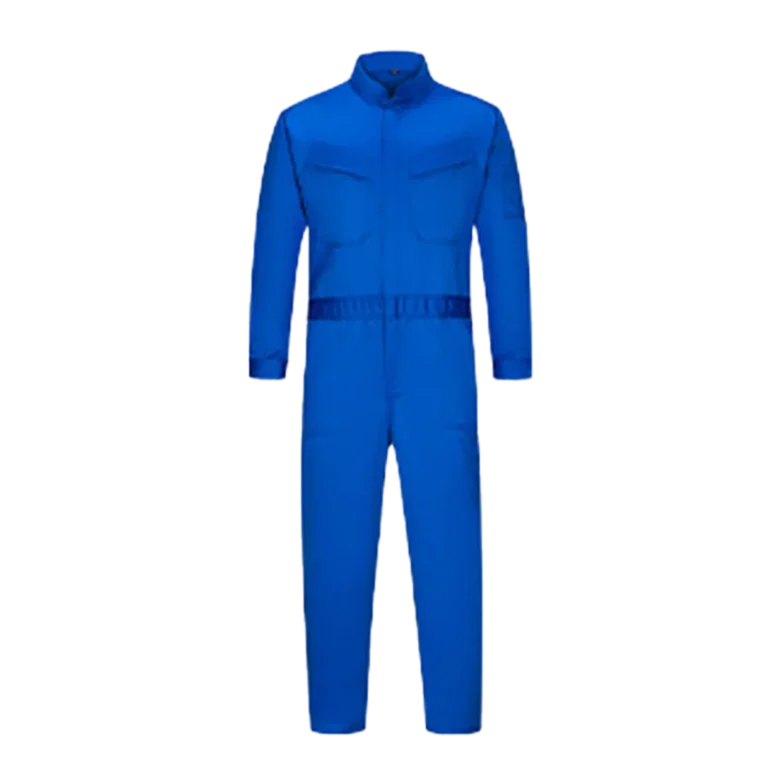 Custom-made blue coveralls designed for workwear uniforms in Malaysia