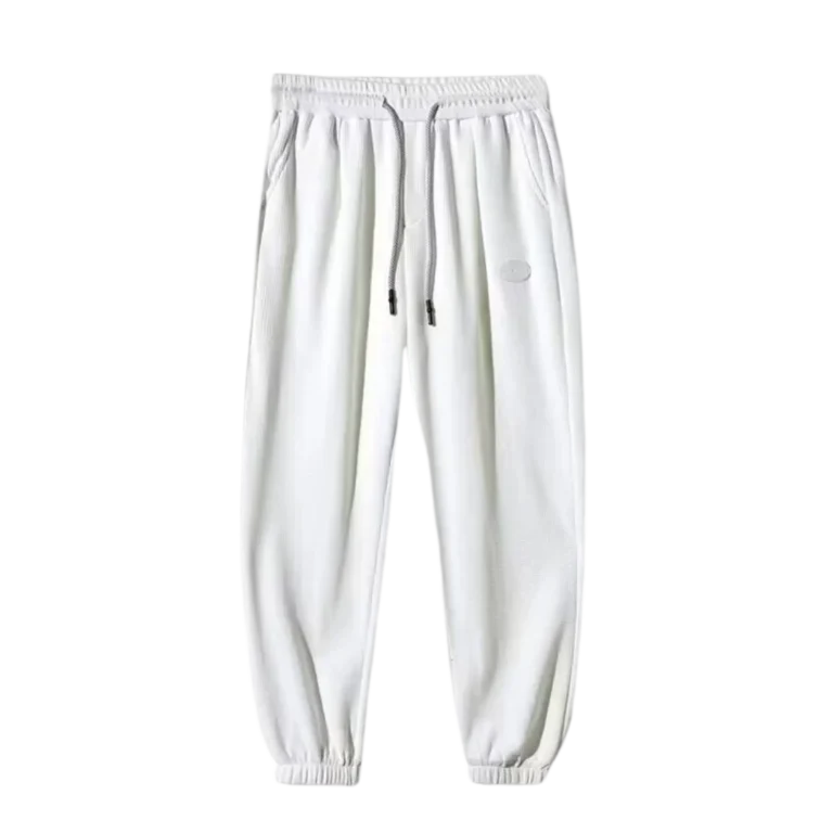Custom-made white sweat pant designed for comfort uniform in Malaysia