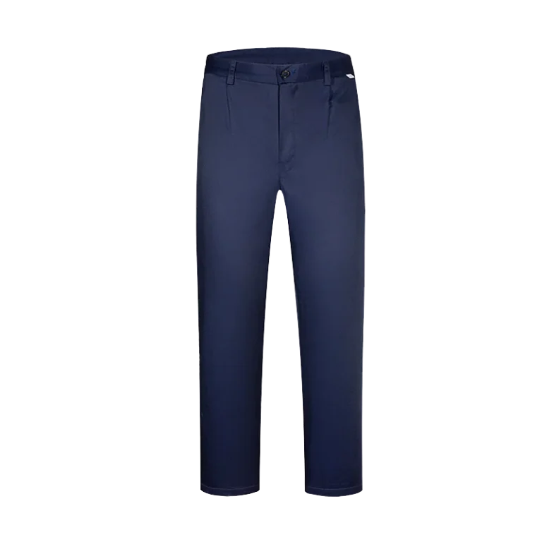 Custom-made navy blue trousers for men designed for work uniforms in Malaysia
