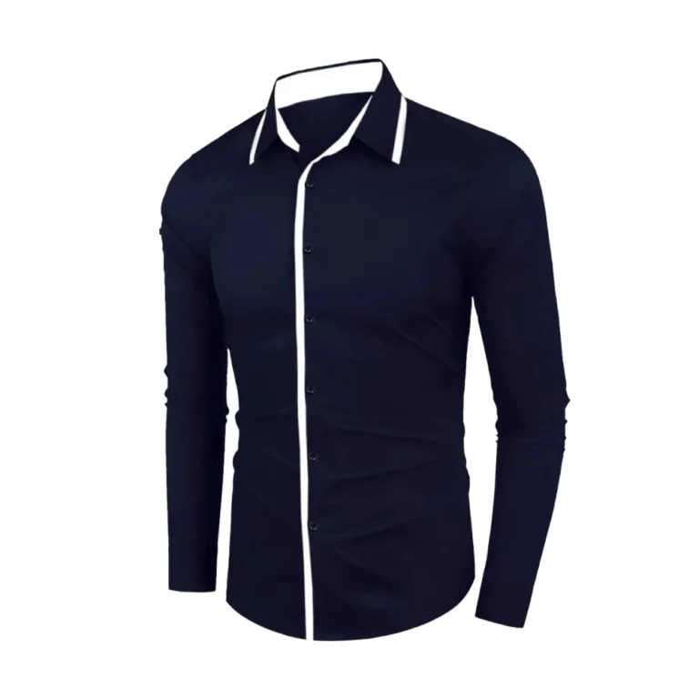 Custom-made shirt with a collar featuring a stylish contrasting color design in Malaysia