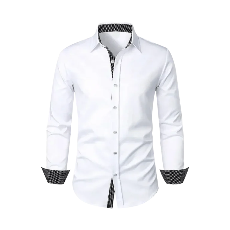 Custom-made white long sleeve uniform for men crafted in Malaysia